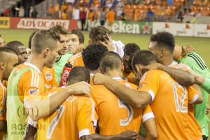The Dynamo huddled up before the match